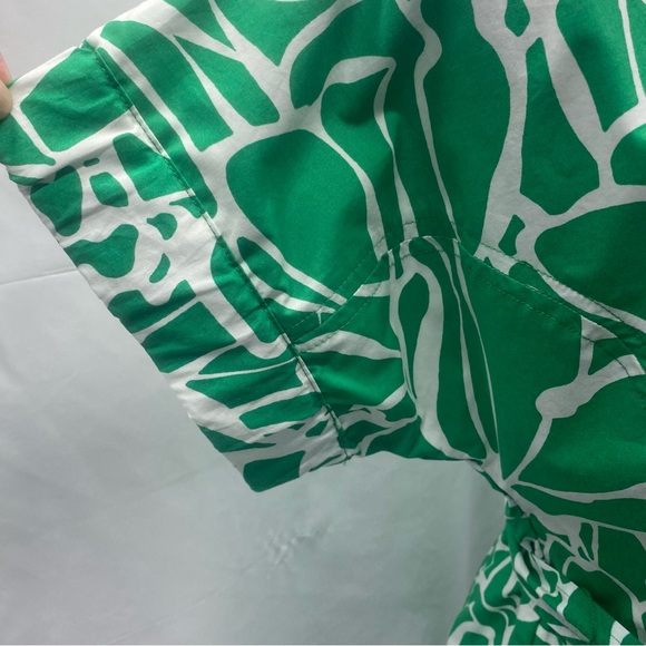 Banana Republic Midi Dress SM Belt Pockets Lined Zip Closure Green Floral - Picture 7 of 14